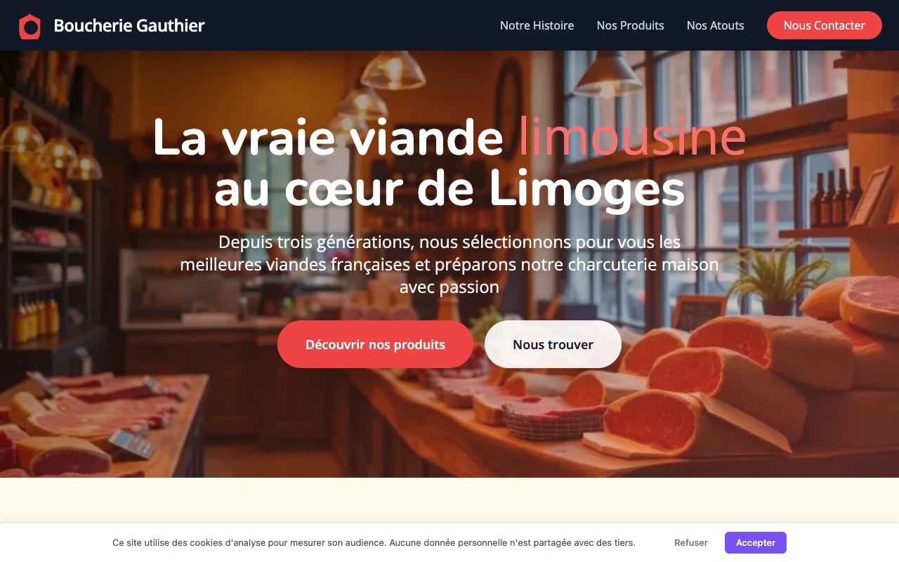 Site Boucherie Gauthier