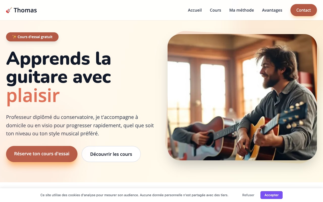 Site Cours de Guitare Thomas