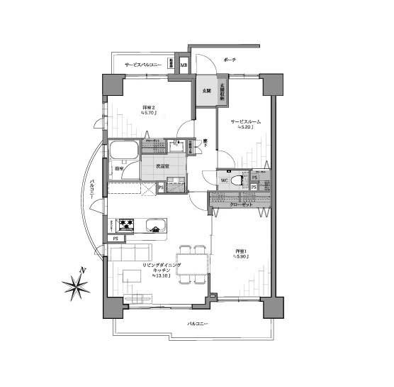 Charmant Fuji Ritz Utsubo Park — Fully Renovated 2SLDK 2