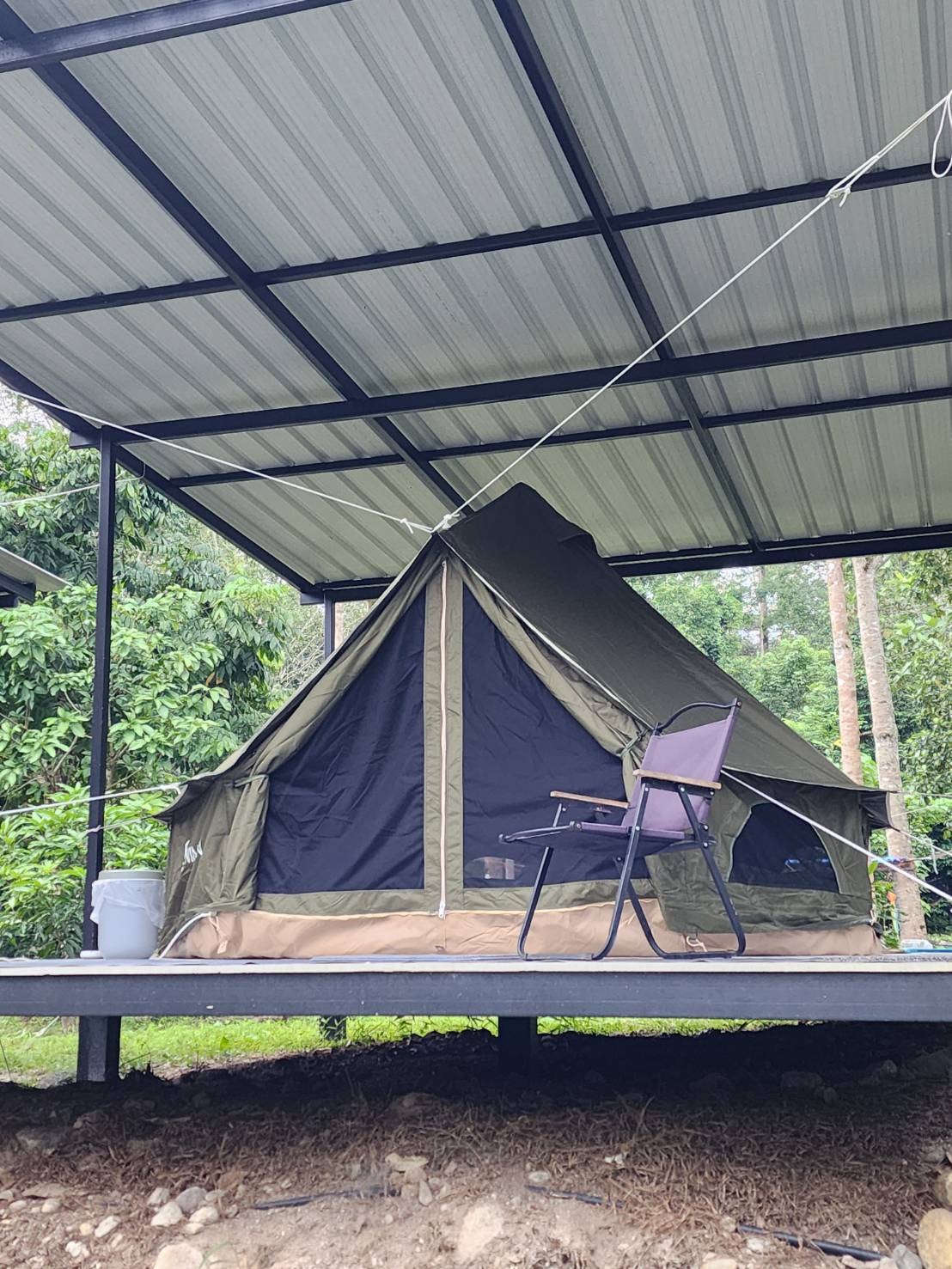 เต็นท์กระโจมสีเขียวไร้เสากลาง bell tent wiman - เสียงตอบรับจากลูกค้าผู้ใช้งานจริง ที่ไว้วางใจวิมานแอร์