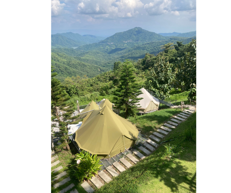เต็นท์กระโจมสีเขียวไร้เสากลาง bell tent wiman - เสียงตอบรับจากลูกค้าผู้ใช้งานจริง ที่ไว้วางใจวิมานแอร์