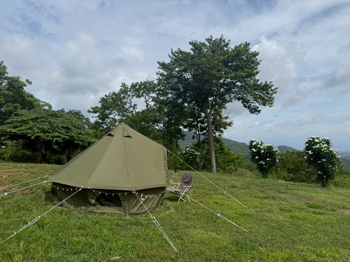 เต็นท์กระโจมสีเขียวไร้เสากลาง bell tent wiman - เสียงตอบรับจากลูกค้าผู้ใช้งานจริง ที่ไว้วางใจวิมานแอร์