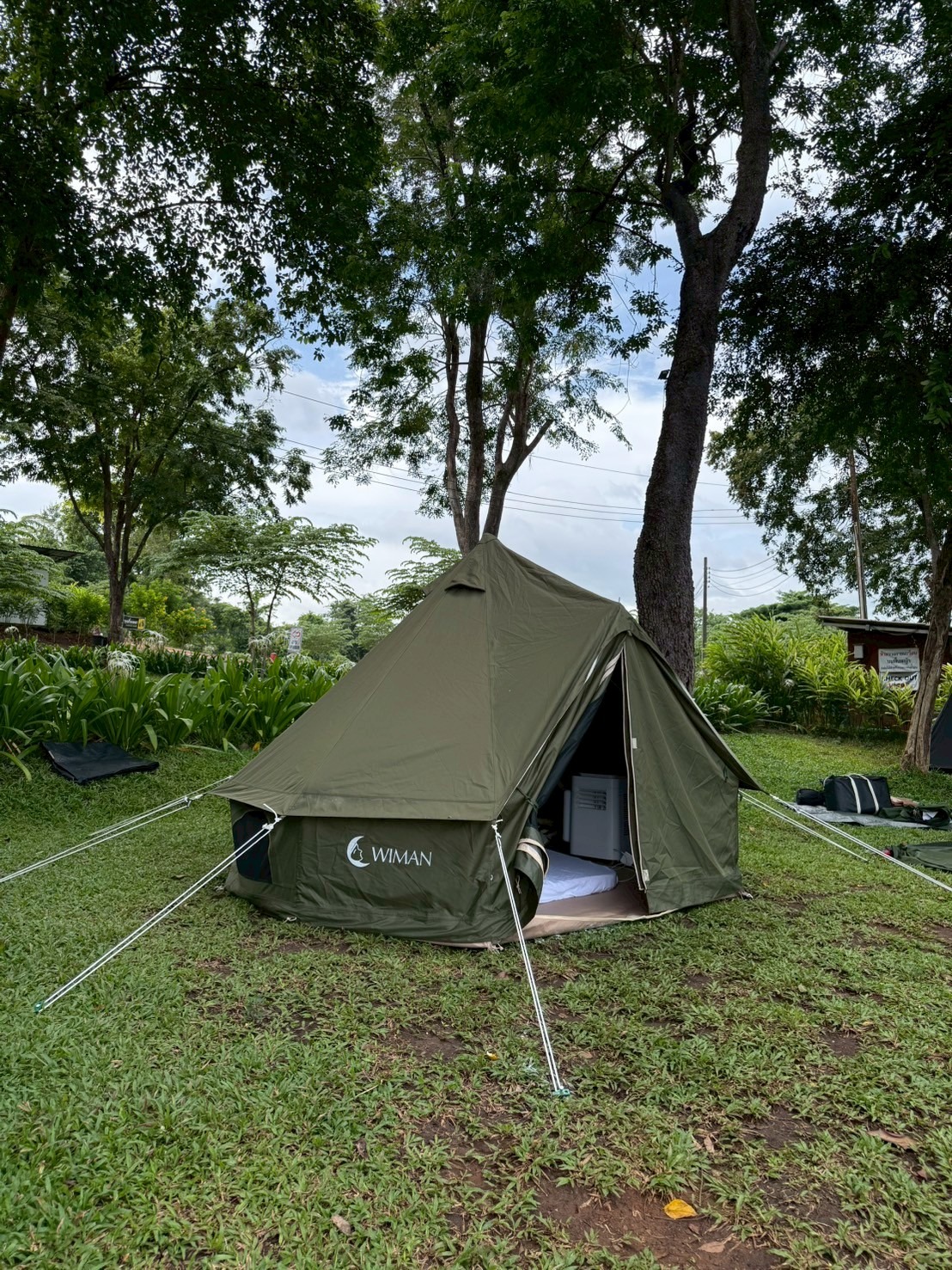 เต็นท์กระโจมสีเขียวไร้เสากลาง bell tent wiman - เสียงตอบรับจากลูกค้าผู้ใช้งานจริง ที่ไว้วางใจวิมานแอร์