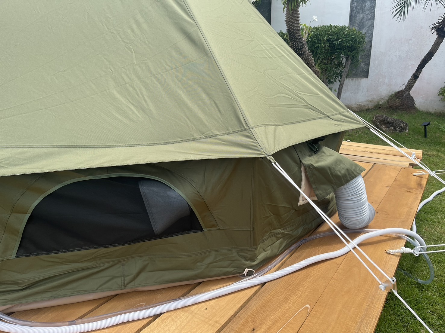 เต็นท์กระโจมสีเขียวไร้เสากลาง bell tent wiman - เสียงตอบรับจากลูกค้าผู้ใช้งานจริง ที่ไว้วางใจวิมานแอร์