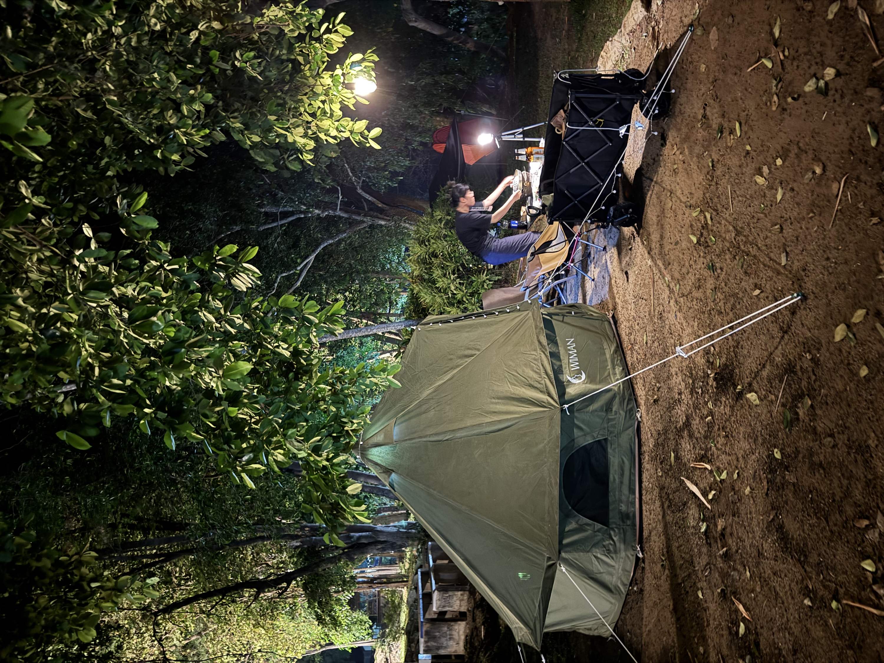 เต็นท์กระโจมสีเขียวไร้เสากลาง bell tent wiman - กิจกรรมยามค่ำคืนรอบกองไฟ ให้ความอบอุ่นและสร้างความทรงจำที่ดี