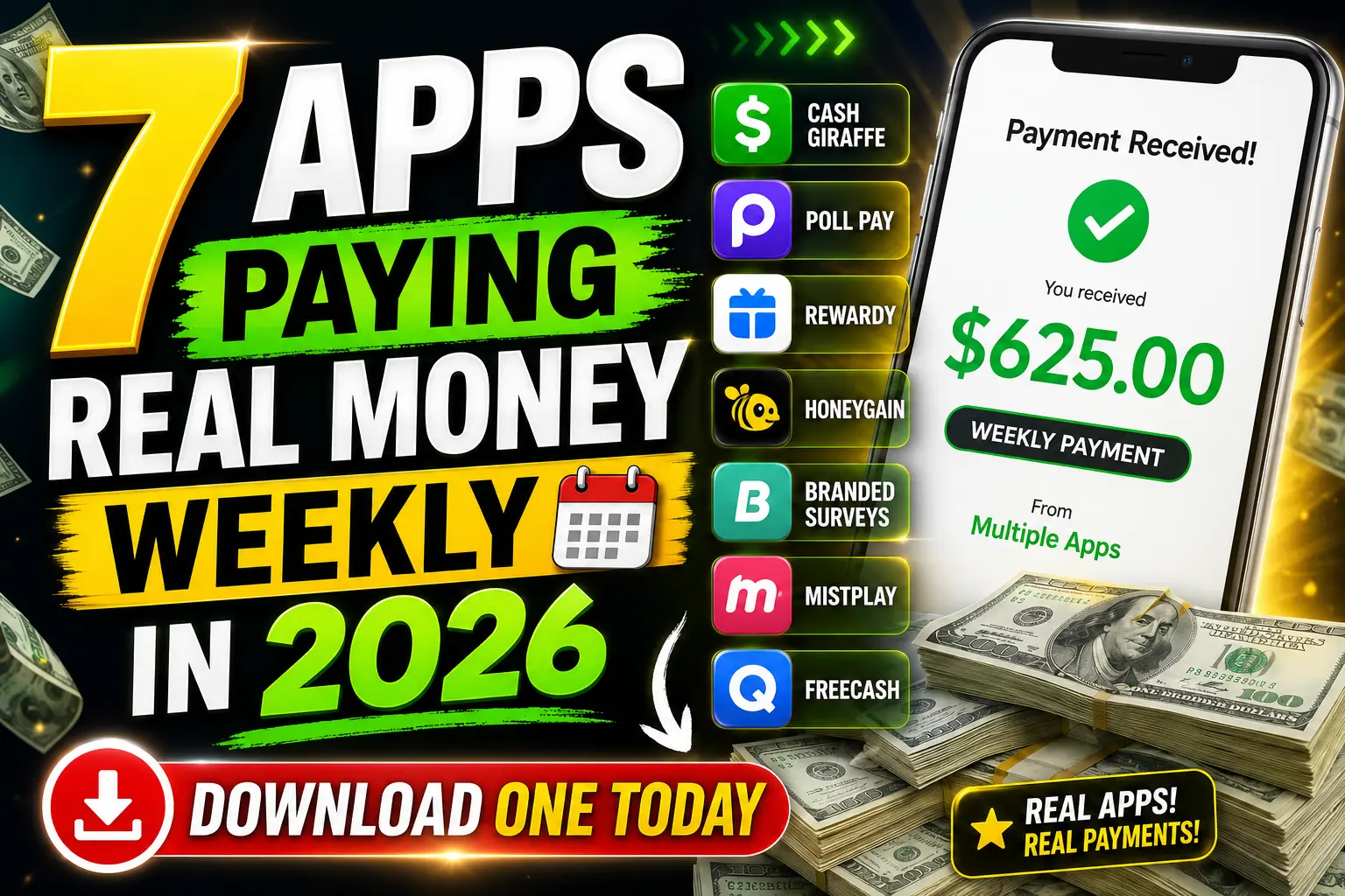 7 Apps Paying Real Money Weekly in 2026 — Download One Today.