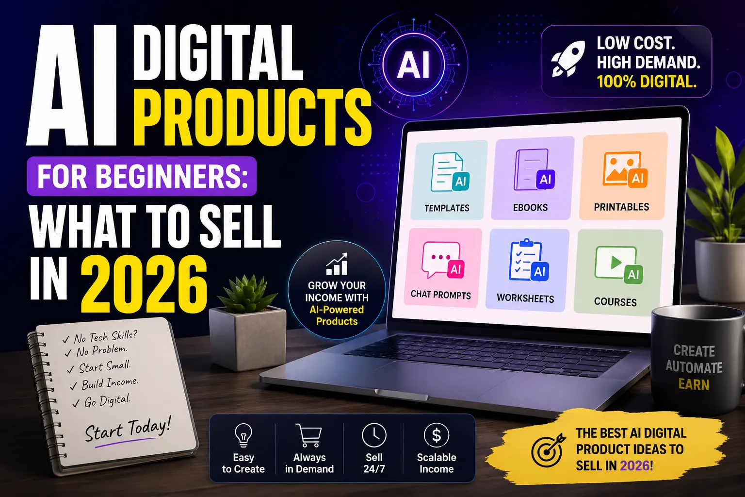 AI Digital Products for Beginners: What to Sell in 2026