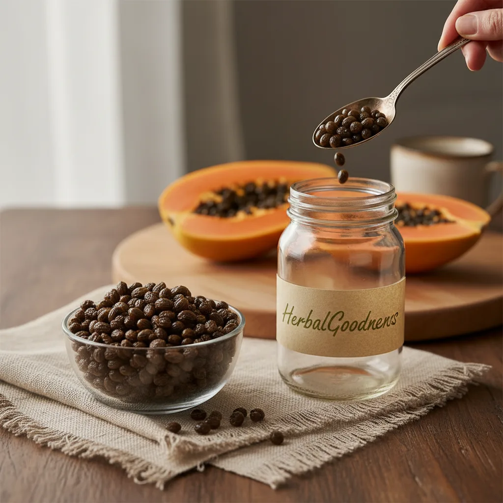 papaya seeds close up