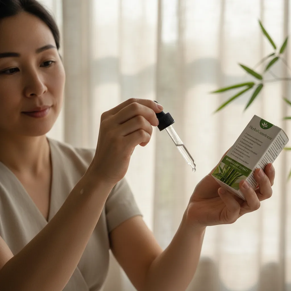 bamboo leaves, tea and powder
