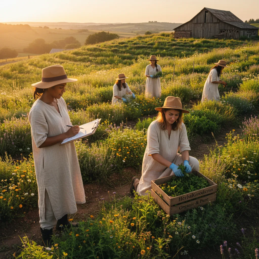 consumer choosing herbs on tablet