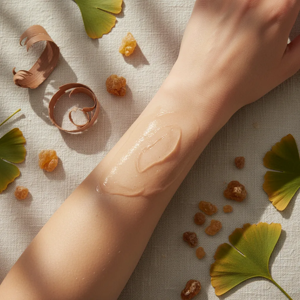 Modern herbal beauty products packaging and ingredients