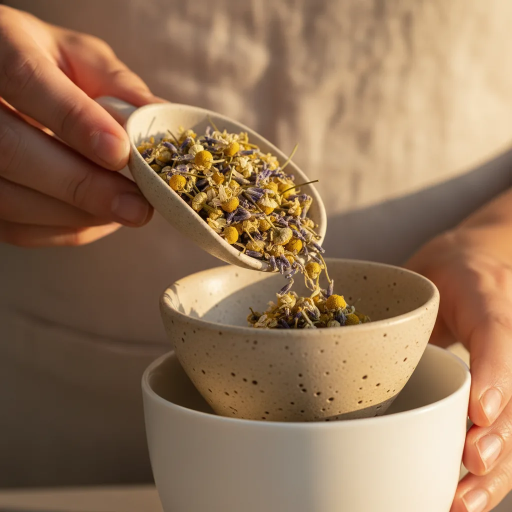 herbal tea in glass cup