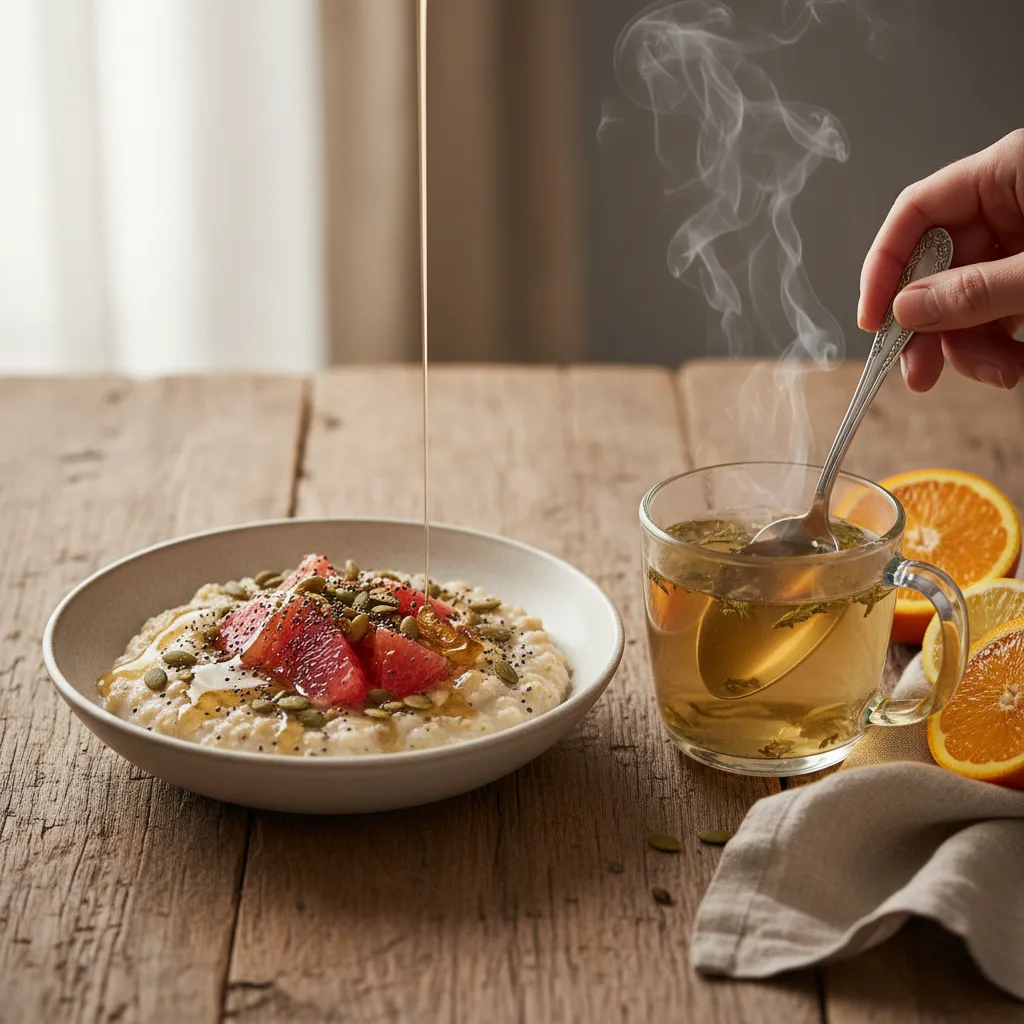 Hearty winter grain bowl for skin health