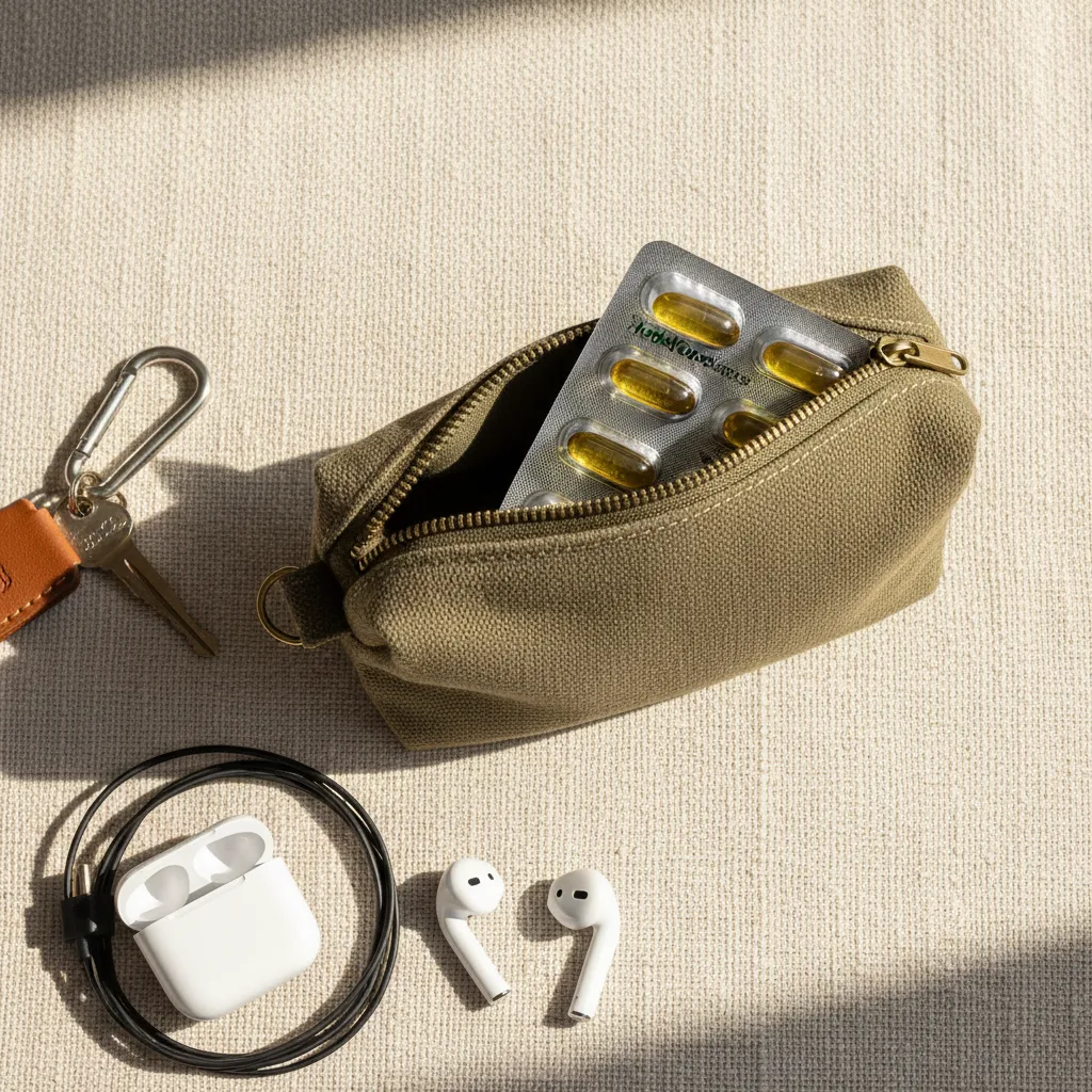oregano oil in glass dropper bottle and capsules still life