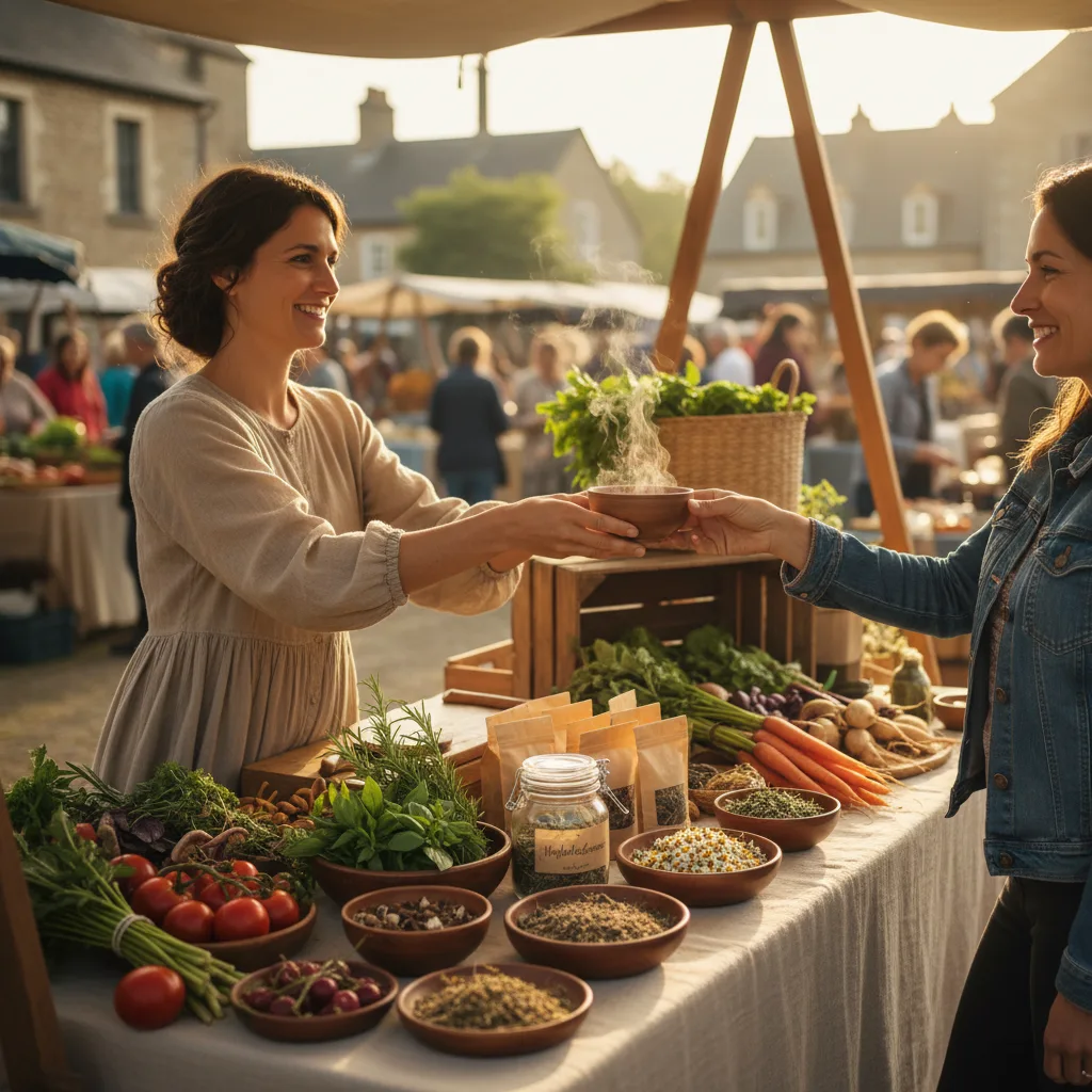 herbs at farmers market