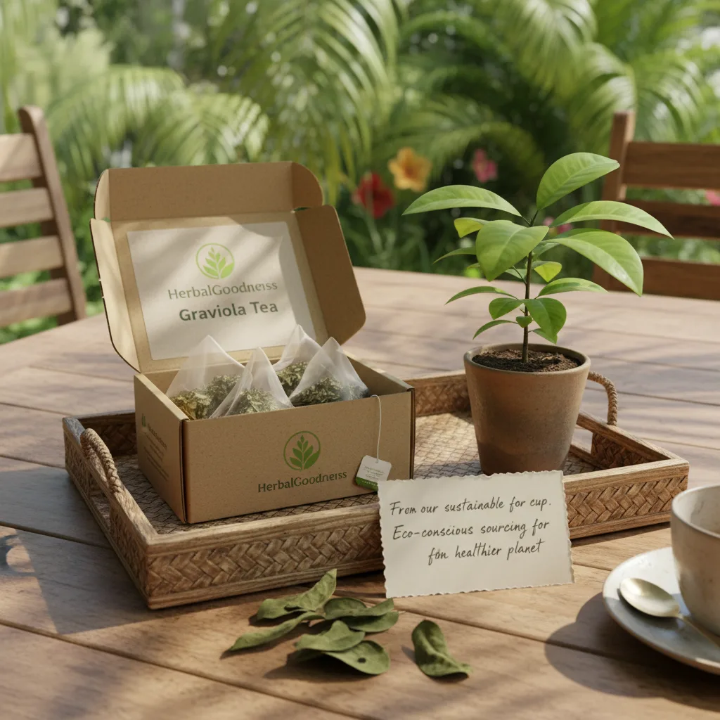 fresh soursop leaves brewing cup