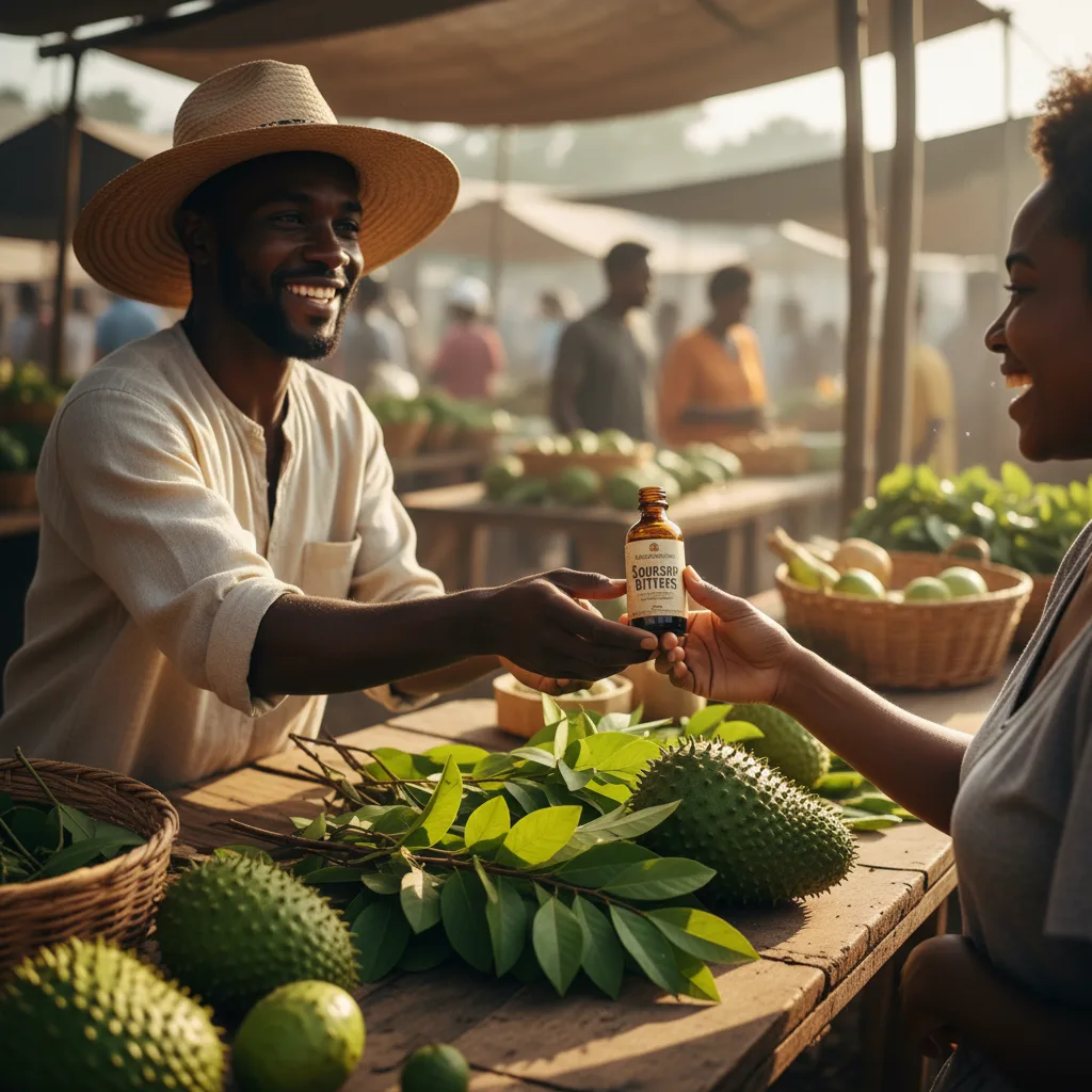 farmers market soursop bitters display
