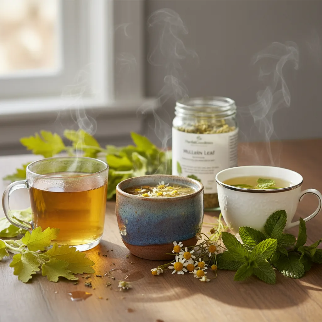 herbal tea with mullein and botanicals