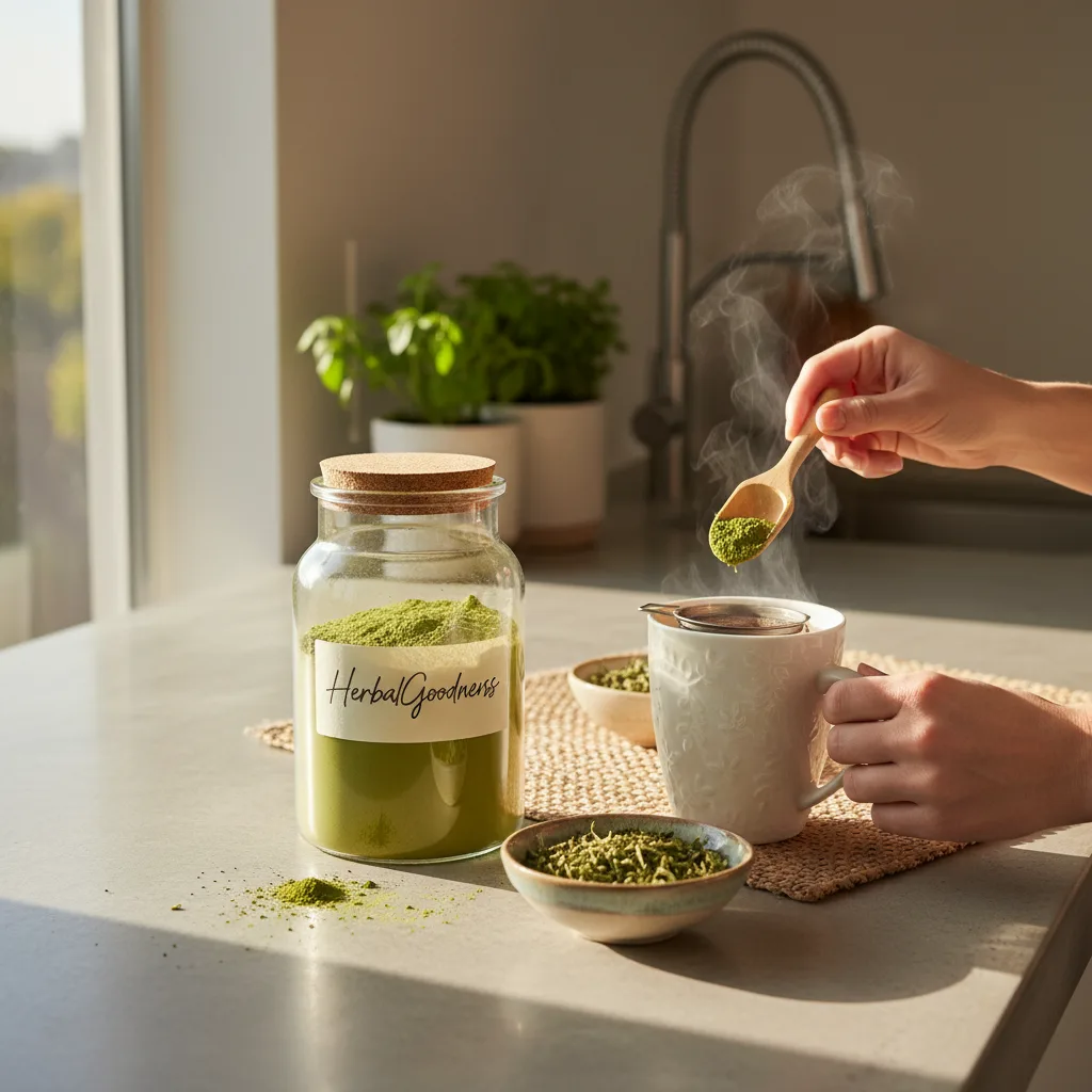 organic moringa packaging display