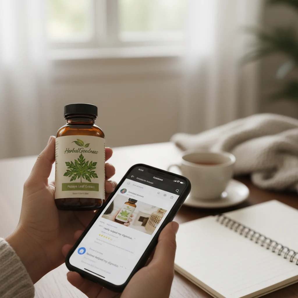 papaya leaf extract bottles