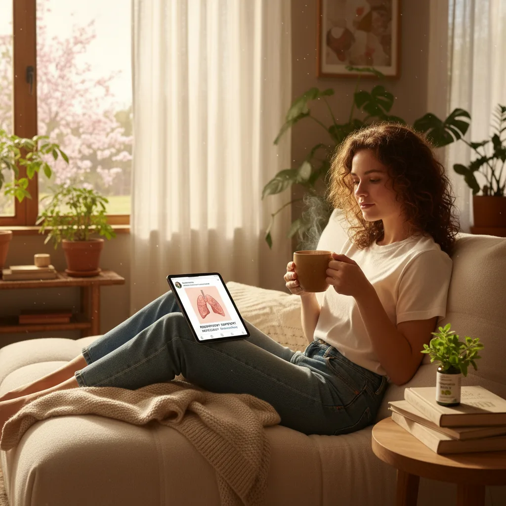 person reading oregano oil supplement label