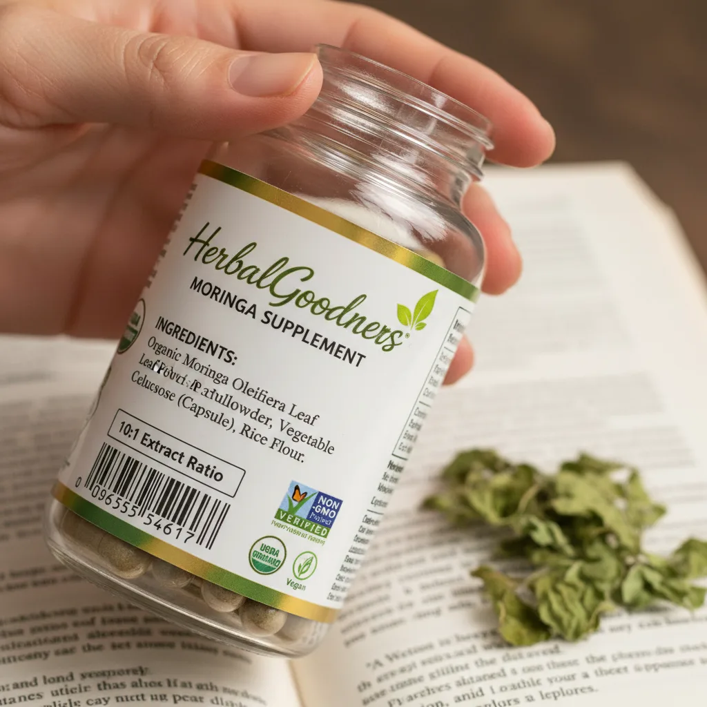moringa capsules and teas for label decoding