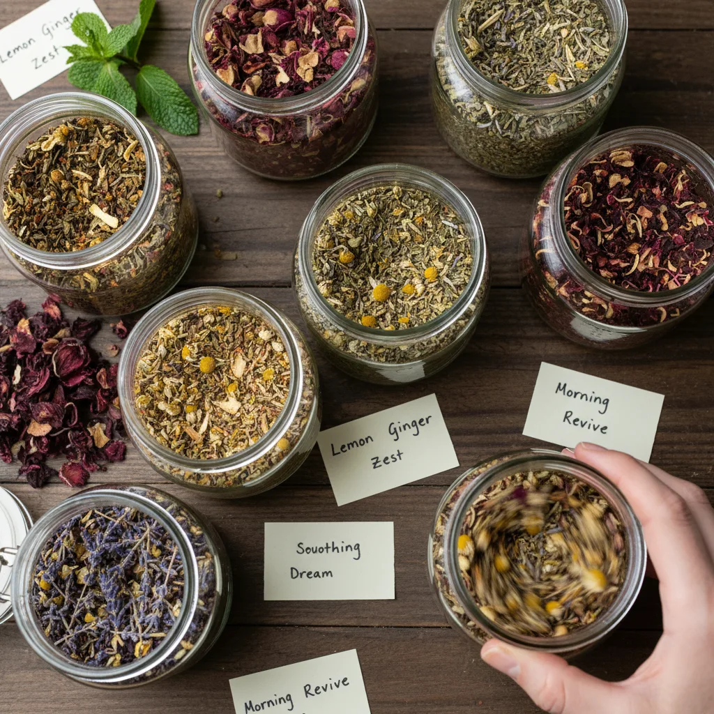 herbal tea leaves drying