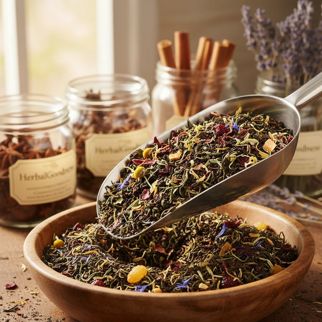 organic tea blend labels and storage