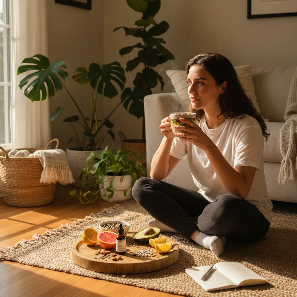 person adding adaptogen tonic to water