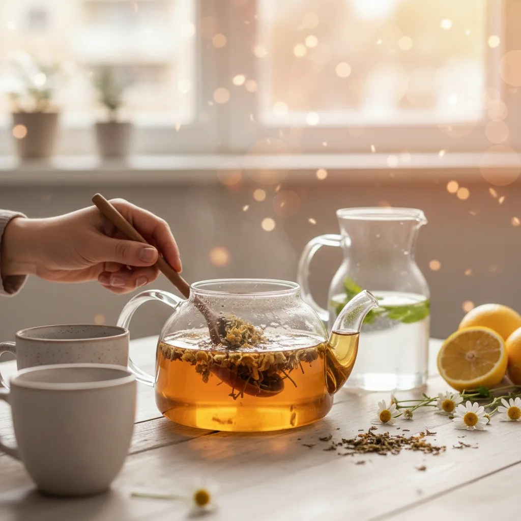 Organic wellness tea ritual