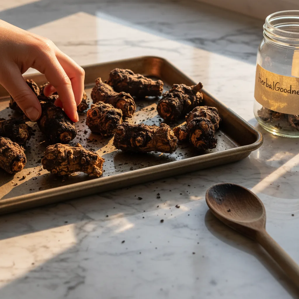 brewing dandelion root at café