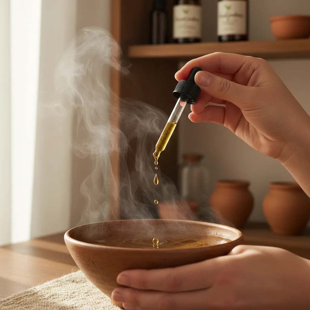 herbal steam ritual setup