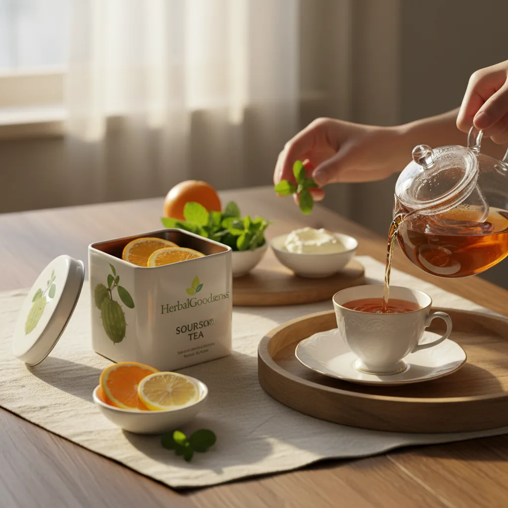 Brewing Soursop Tea in Kitchen