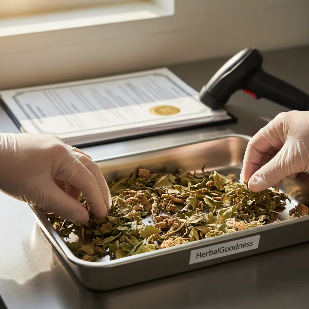 herbal product certification paperwork