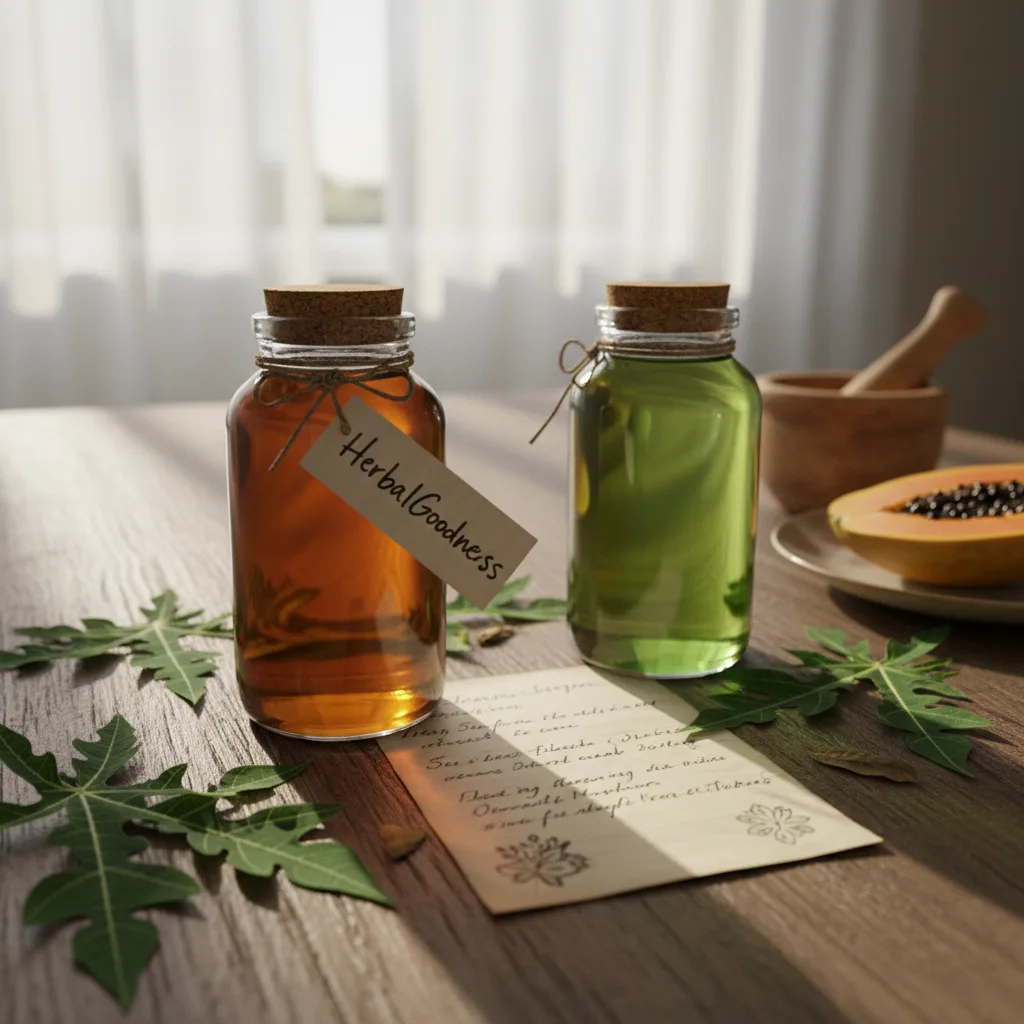 papaya leaves tincture preparation