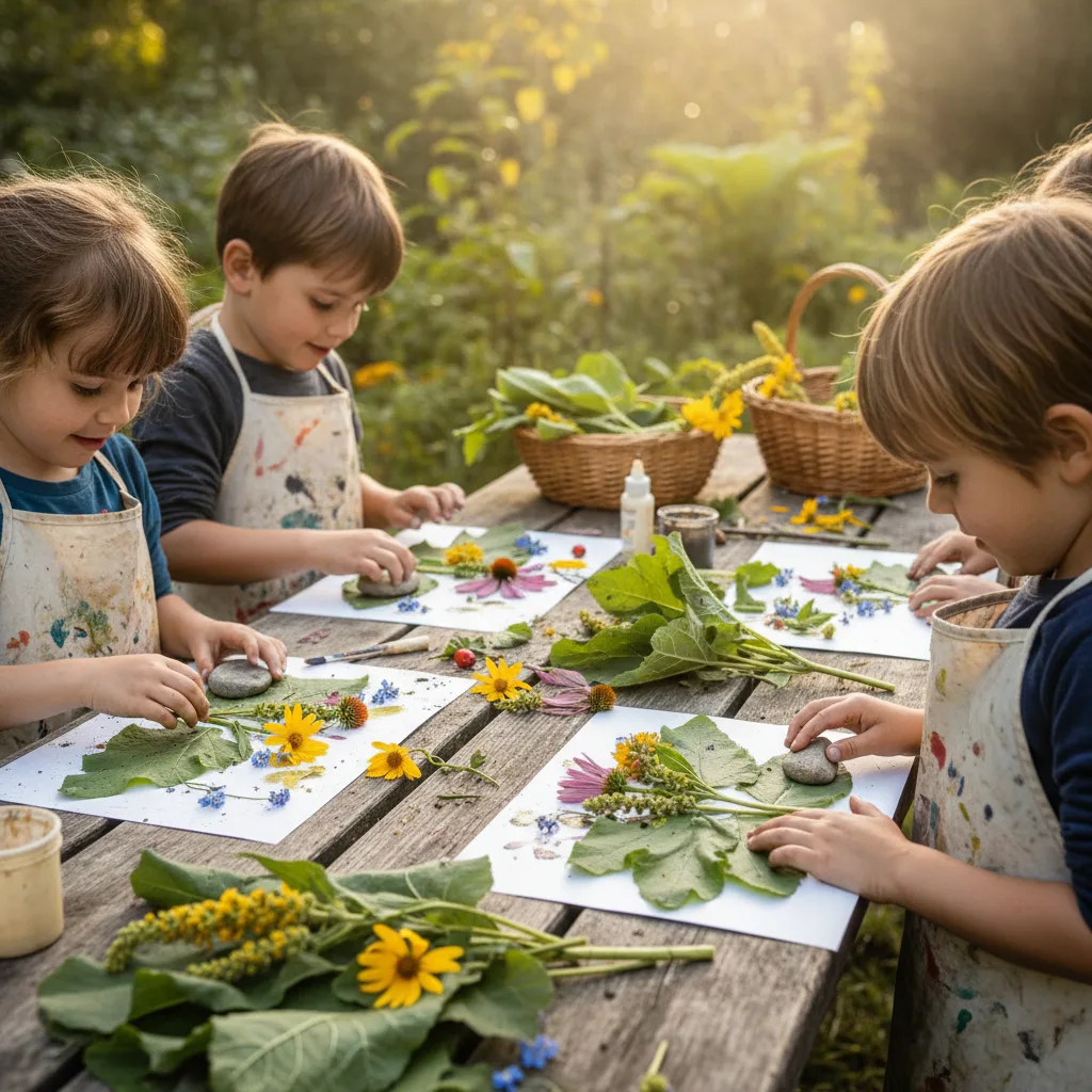 children observing plants in a classroom