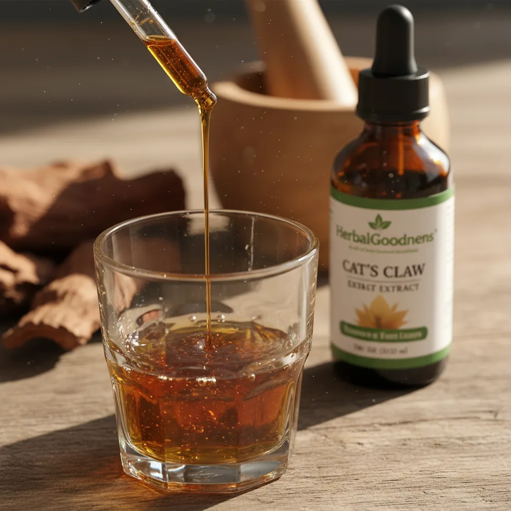 cat's claw extract tincture label reading