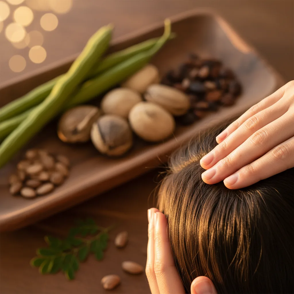 bottles of organic botanical hair oils