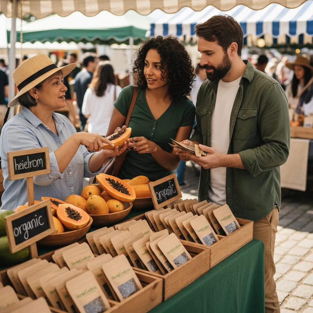 Papaya seeds stacked in a market