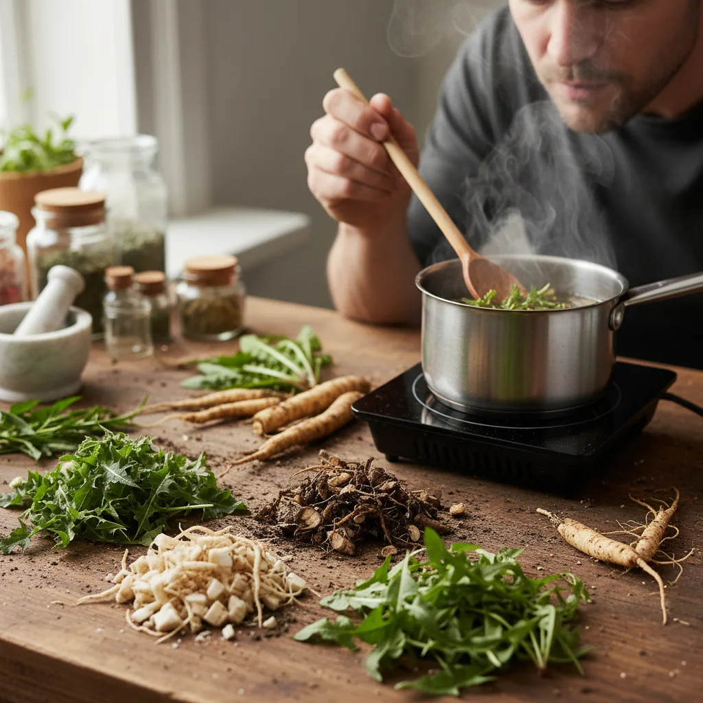 DIY herbal extract preparation with fresh botanicals