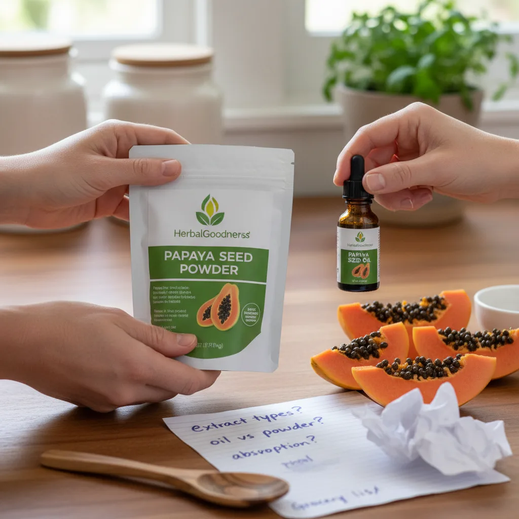 Papaya seed extract supplement capsules and powders