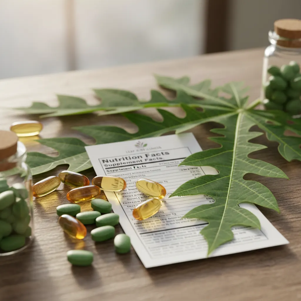 Papaya leaf extract imagery