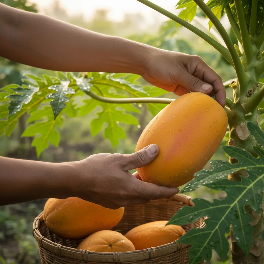 Papaya harvest and extraction