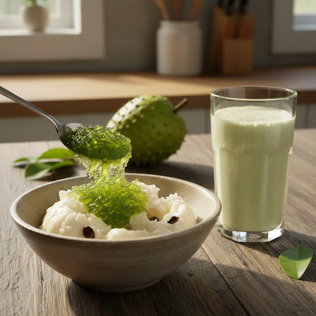 sea moss and soursop smoothie blending