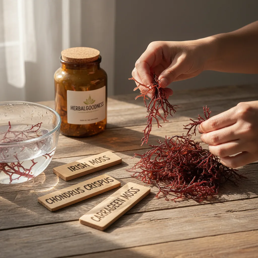 Sorting and drying irish sea moss
