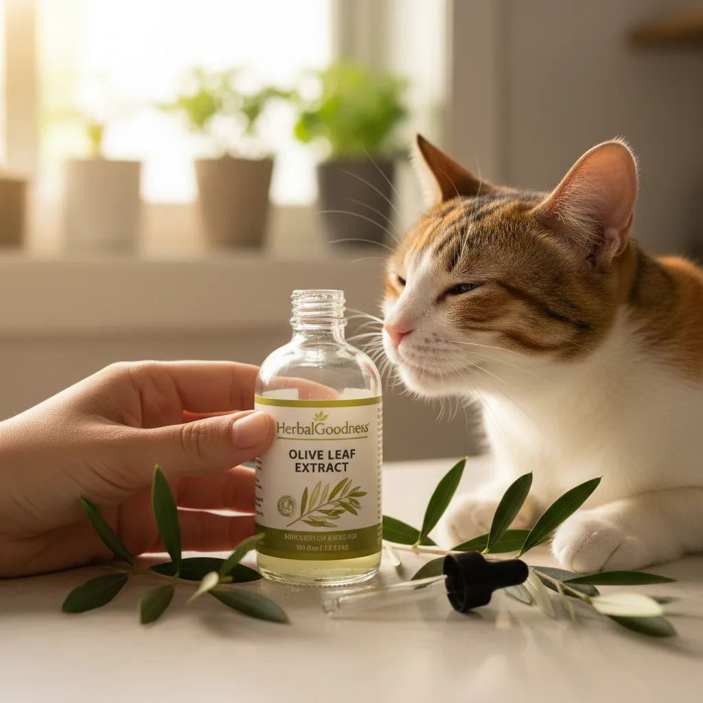 bottle of herbal extract cats