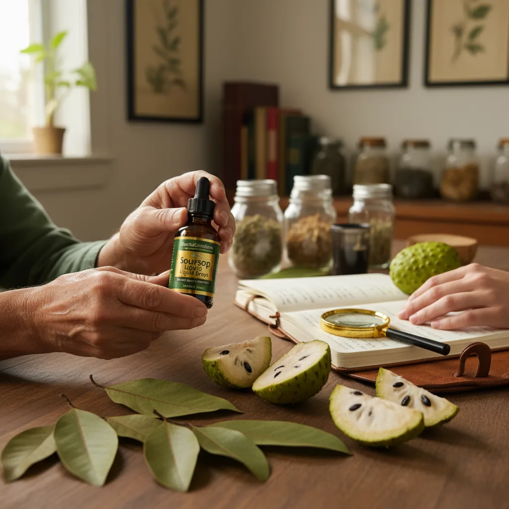 soursop fruit on wooden table