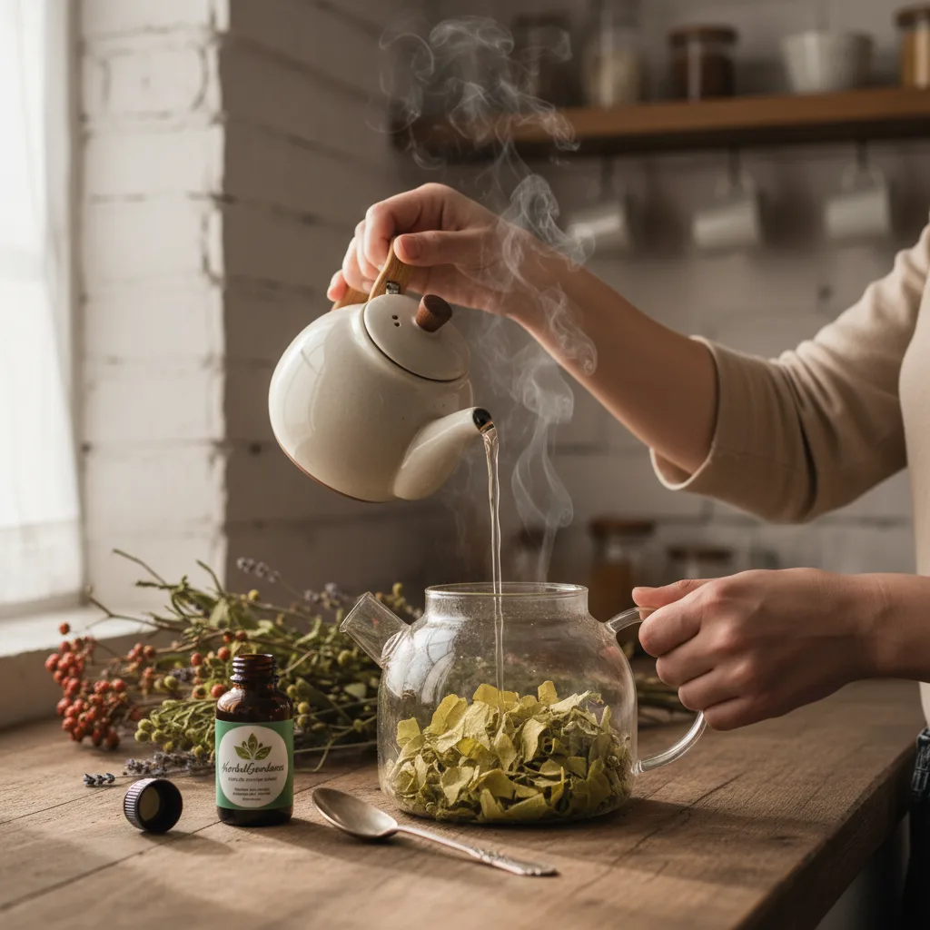 Herbal tea for autumn illustration