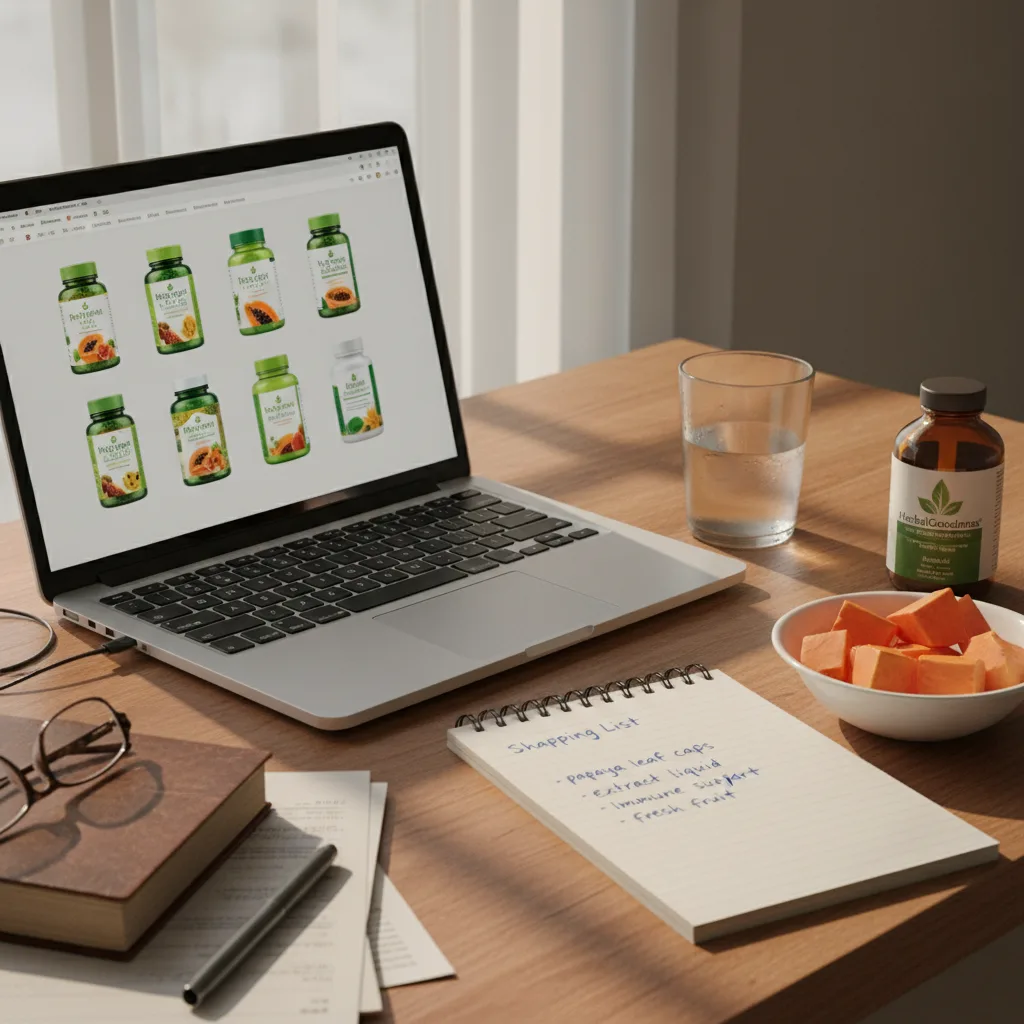 Papaya leaf extract ingredient panel photo clues