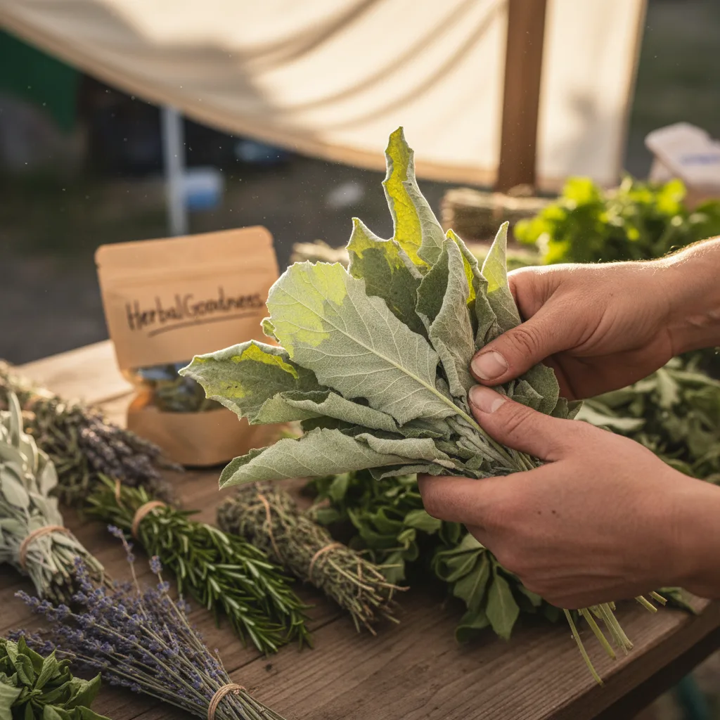 herbalist comparing mullein and blends